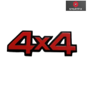 4X4 3D Metal Sticker Badge, Car Monogram Logo, Chrome, 14X4.5X0.3 CM,with Adhesive, Red, Universal,4X4 Vehicle, Pack of 1
