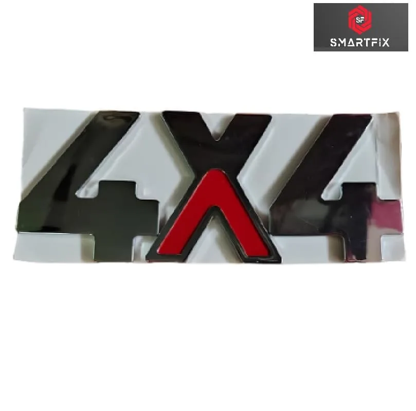 4X4 3D Metal Chrome Sticker Silver Colour, Universal, Logo for Cars & Bikes