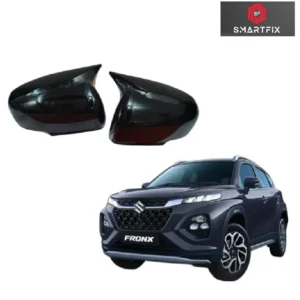 Batman Style Car Side Mirror Covers Compatible for Fronx 2023, Black ABS Material, Set of 2