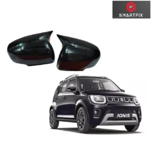 Batman Style Car Side Mirror Covers Compatible for Ignis, Black ABS Material, Set of 2