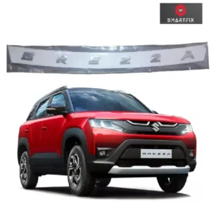 Brezza 3D Bonnet Letters Alphabets Maruti Suzuki Brezza Car Exterior Accessories, Chrome, Silver, with Adhesive (Long Size), Pack of 1