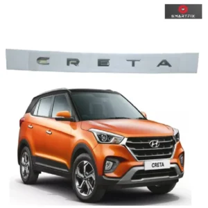 Creta 3D Bonnet Letter Alphabets, Car Monogram Logo, Silver, Pack of 1