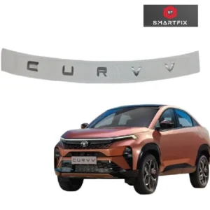 CURVV 3D Bonnet Letter Alphabets Logo Emblem Sticker, Chrome, Silver, Pack of 1