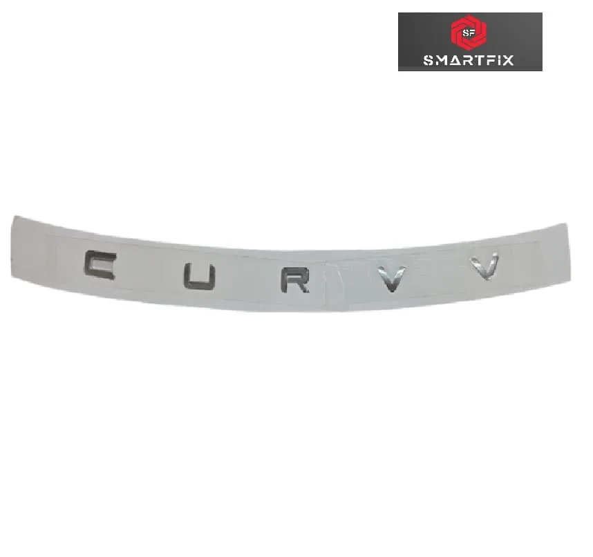 CURVV 3D Bonnet Letter Alphabets Logo Emblem Sticker, Chrome, Silver, Pack of 1 - Image 2