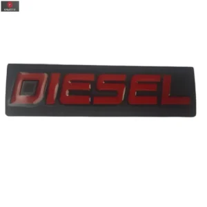 Diesel Metal Badge Car Logo Monogram 3D Black (with Red Text) Universal for All Diesel Vehicles