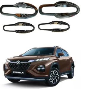Chrome Door Handle Bowl Finger Guards for Maruti Suzuki Fronx 2024, Silver, Finger Bowl, 1 Set of 4 Pcs, with Adhesive Back