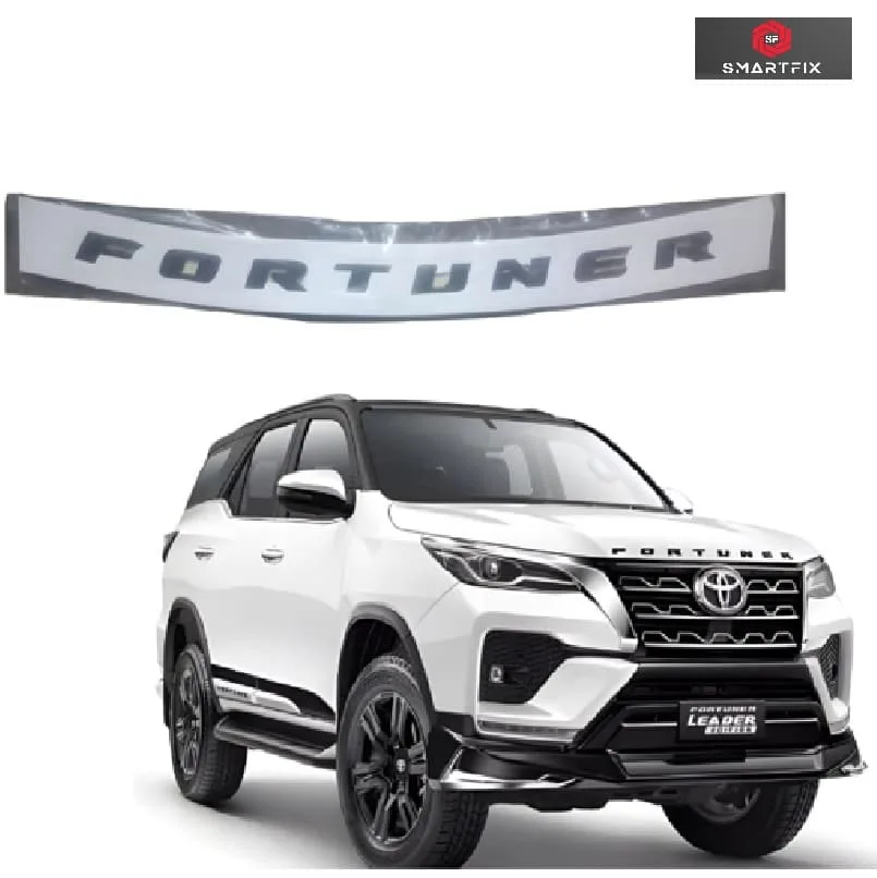 Fortuner Car 3D Bonnet Letters Alphabets Chrome, Car Monogram, Black, Set of 1