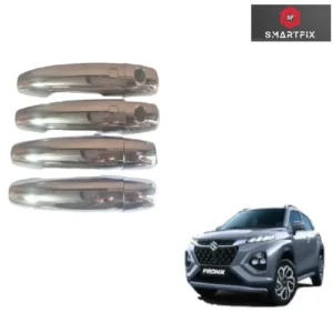 Maruti Suzuki FRONX 2023 Sensor Catch Cover with Sensor Hole Door Handle Cover/Protector, Chrome Finish, Silver, ABS Material, Set of 4 Pcs