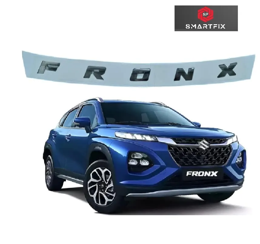 Fronx Car 3D Bonnet Letter Alphabets Names Logo, Chrome, Emblem Sticker for Maruti Suzuki Fronx, Car Monogram with Adhesive, Silver, Pack of 1,