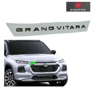 Grand Vitara Car 3D Bonnet Letter Alphabets Names Chrome, Maruti Suzuki Grand Vitara Car Exterior Accessories, Car Monogram, Logo, Black Color, Pack of 1 (Black)