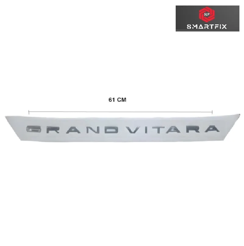 Grand Vitara Car 3D Bonnet Letter Alphabets Names Chrome, Maruti Suzuki Grand Vitara Car Exterior Accessories, Car Monogram, Logo, Silver, Pack of 1 - Image 3