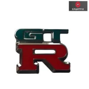 GTR Metal 3D Badge Car Monogram Sticker Logo, Universal, Silver Red 6.5 cm x 5.2 cm x 0.3 cm (Pack of 1)