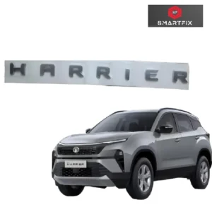 Harrier 3D Bonnet Letter Chrome Alphabets Names with Self Adhesive, Tata Harrier Car Accessories, Silver, Pack of 1