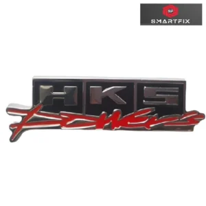 HKS Power Metal 3D Badge Car Monogram Sticker Logo, Universal, 11.5x2.5x0.5 cm, Pack of 1, Black Red