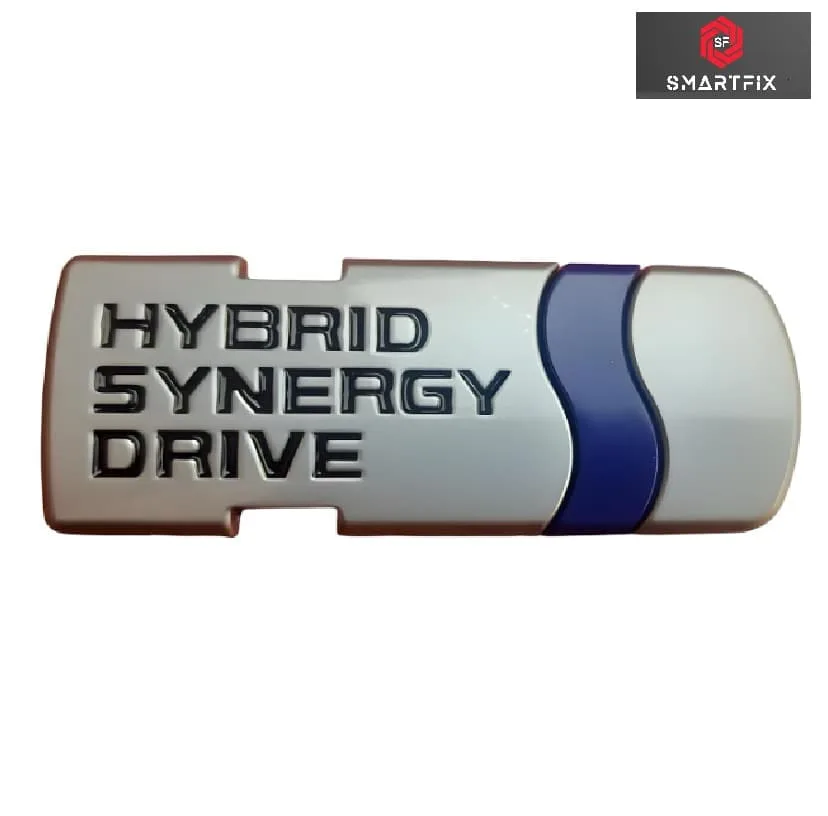 Hybrid Synergy Drive Badge Car Monogram Sticker for All Cars, Universal, Metal, Grey, Pack of 1