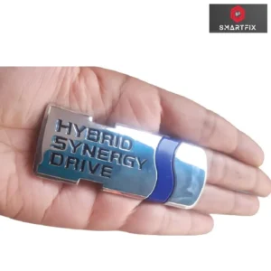 Hybrid Synergy Drive Badge Car Monogram Sticker for All Cars, Universal, Metal, Silver Pack of 1