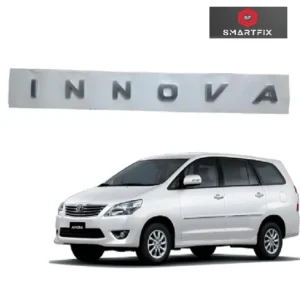 INNOVA 3D Bonnet Letter Chrome Alphabets Sticker Logo, Innova Car Accessories, Silver, Pack of 1 with Self Adhesive