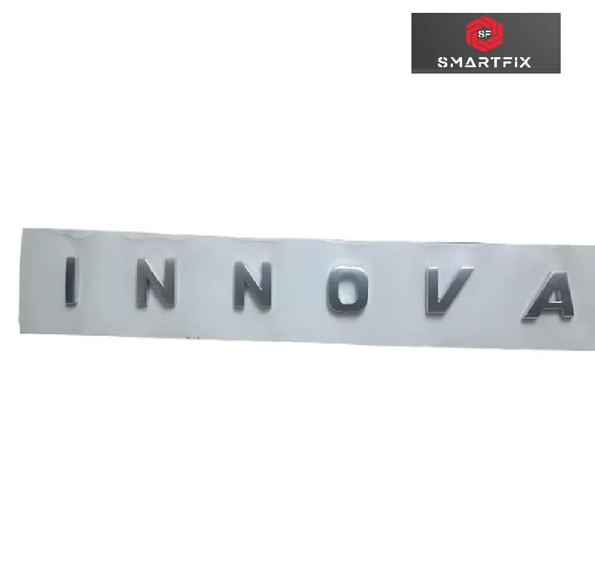 INNOVA 3D Bonnet Letter Chrome Alphabets Sticker Logo, Innova Car Accessories, Silver, Pack of 1 with Self Adhesive - Image 2