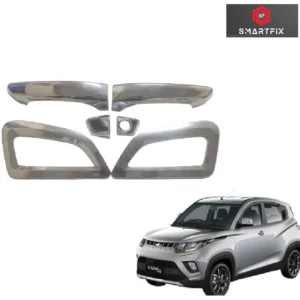 Catch Cover for Mahindra KUV 100 Door Handle Cover/Protector, ABS Material, Chrome Finish, Silver, Set of 6 Pcs