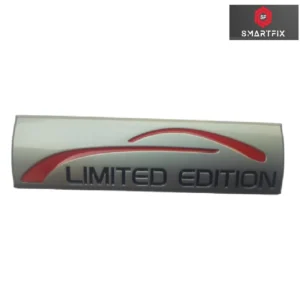 Limited Edition 3D Car Badge Monogram Sticker, Metal, Universal, 9x2.5x0.5 cm, Grey