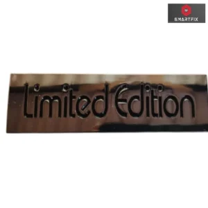 Limited Edition 3D Metal Sticker Badge Letter, Universal, 10.5x2.5x0.2 cm, with Adhesive, Pack of 1 (Silver Black)