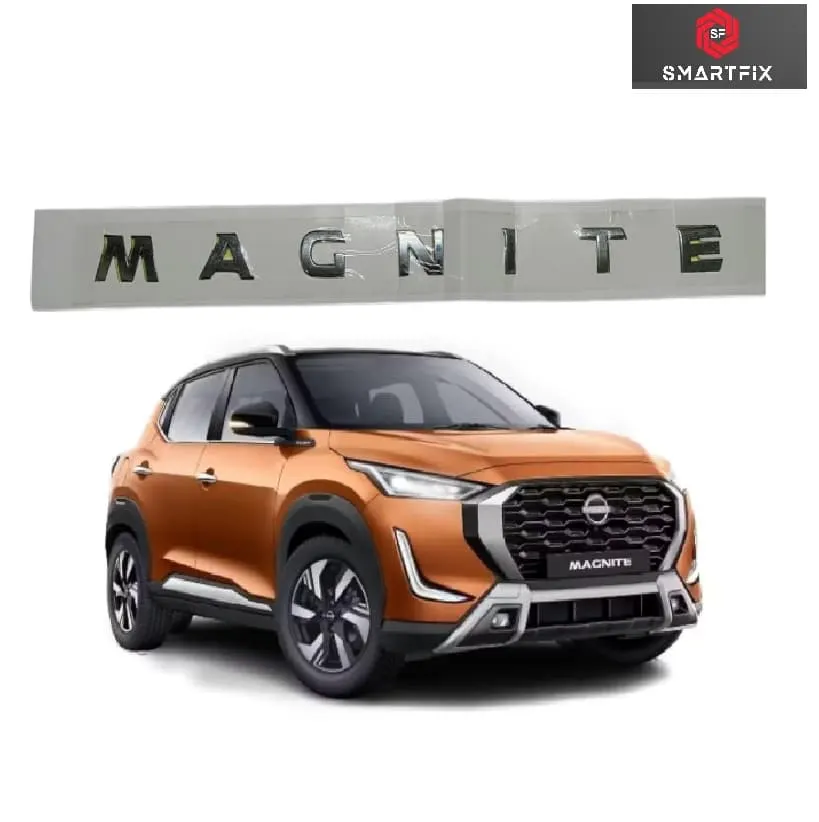 3D Chrome Letter for Magnite, Silver Finish, 62 cm x 3 cm, Car Emblem with Adhesive, Stylish & Durable Metal Sticker Badge Logo