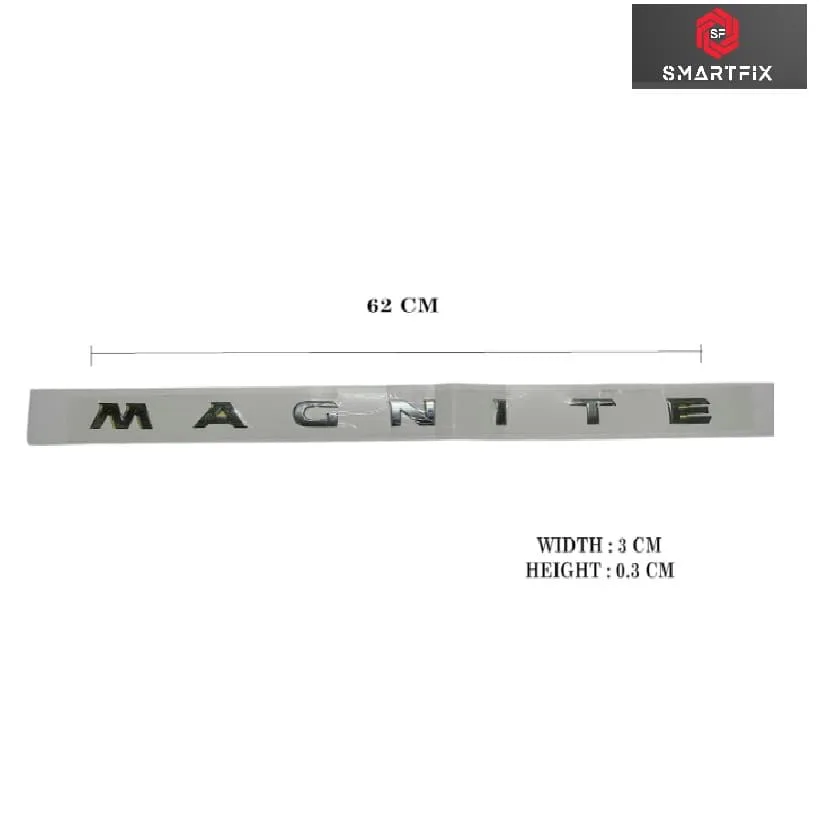 3D Chrome Letter for Magnite, Silver Finish, 62 cm x 3 cm, Car Emblem with Adhesive, Stylish & Durable Metal Sticker Badge Logo - Image 2