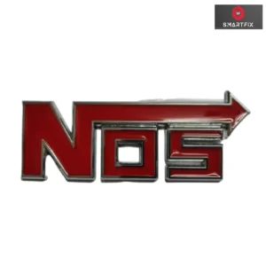 NOS 3D Car Metal Sticker, Self Adhesive, Available in Black and Red Color (Red)