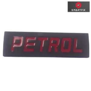 Petrol Badge Car Monogram Sticker for Fuel Tank Metal Black (with Red Text) Universal for All Petrol Vehicles