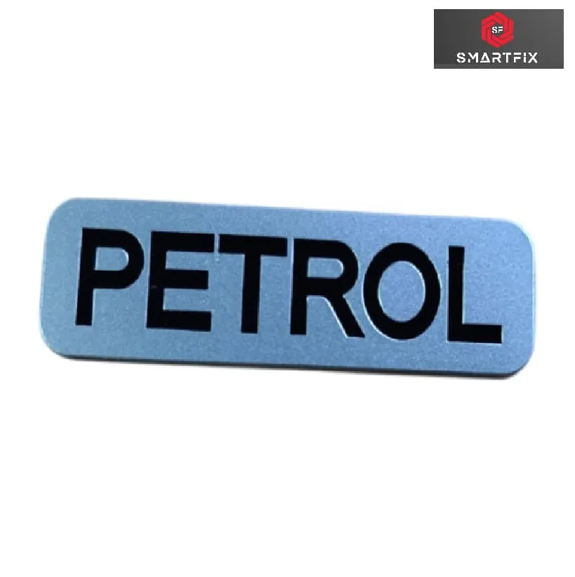 Petrol Premium Matte Finish 3D Metal Sticker Emblem Badge for Car & Bike | Matte Silver with Black Text, Self-Adhesive, Easy Installation, Eye Catching, Durable, Universal, Pack of 1