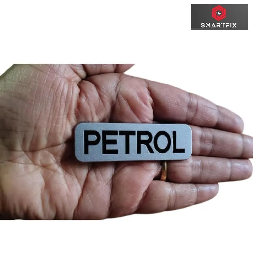 Petrol Premium Matte Finish 3D Metal Sticker Emblem Badge for Car & Bike | Matte Silver with Black Text, Self-Adhesive, Easy Installation, Eye Catching, Durable, Universal, Pack of 1 - Image 4