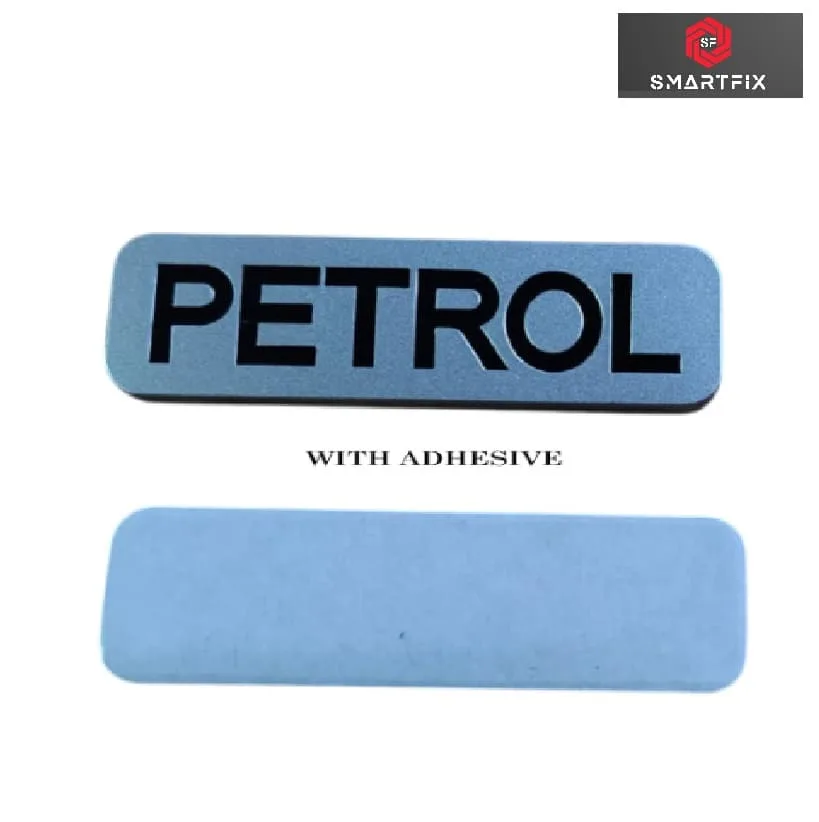 Petrol Premium Matte Finish 3D Metal Sticker Emblem Badge for Car & Bike | Matte Silver with Black Text, Self-Adhesive, Easy Installation, Eye Catching, Durable, Universal, Pack of 1 - Image 3