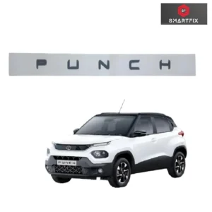 Punch 3D Letters Alphabets Punch Car Accessories Logo Chrome, Black, Compatible for Tata Punch Pack of 1