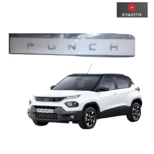 Punch 3D Letters Alphabets Punch Car Accessories Logo Chrome, Silver, Compatible for Tata Punch car (Packof 1)