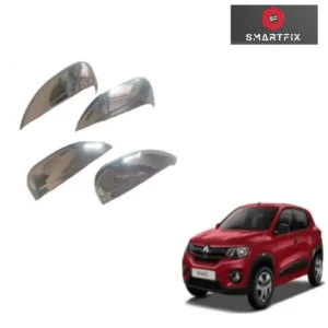 Renault Kwid Catch Cover Door Handle Cover/Protector, Chrome Finish, ABS Material, Silver, Set of 4 Pcs