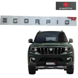 Scorpio N Car 3D Bonnet Letter Alphabets Chrome Logo Emblem with Self Adhesive, Pack of 1, Scorpio N Sticker for car