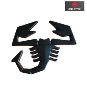 Scorpion 3D Metal Sticker Logo with Adhesive, Emblem Badge, Chrome, Universal, for Cars, Bikes & More, 6X6X0.3 CM, Black Color, Pack of 1, Stylish