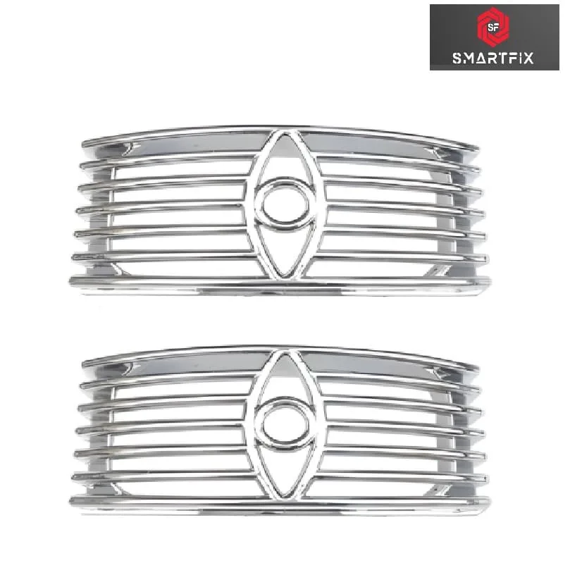 Car Side Lamp/Indicator Chrome Jali Frame Grill Cover, Silver Color, Set of 2 Pcs - Image 2
