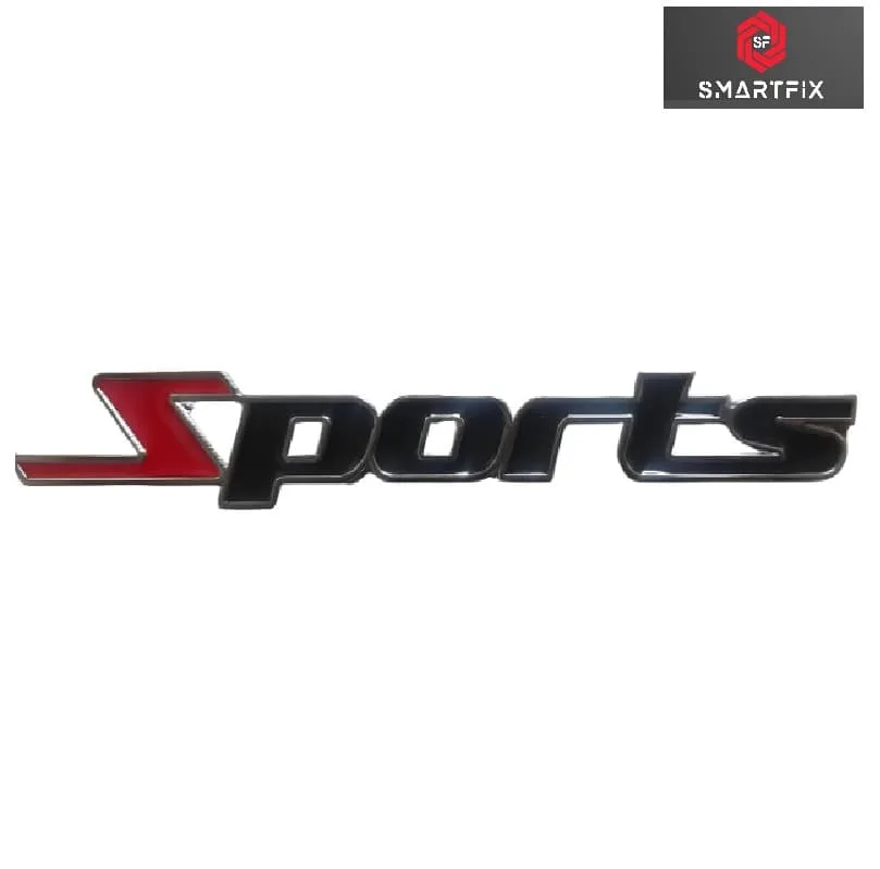 Sports Badge Car Monogram Logo Sticker Emblem for Car,13.5x1.8x0.3 CM Universal, Car Exterior Accessories, Logo for All Cars, Metal(Red/Black)