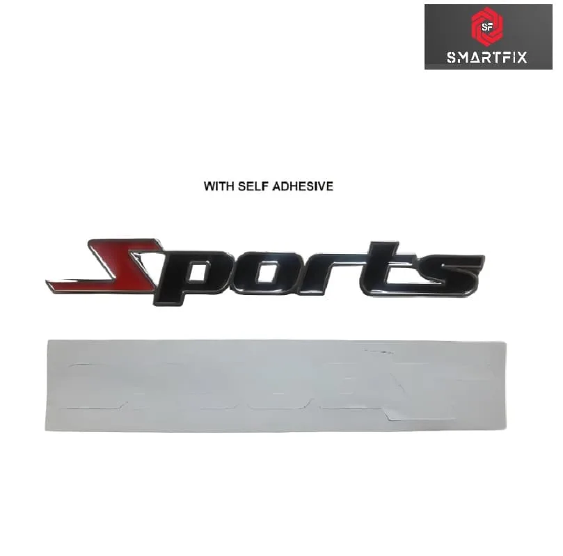 Sports Badge Car Monogram Logo Sticker Emblem for Car,13.5x1.8x0.3 CM Universal, Car Exterior Accessories, Logo for All Cars, Metal(Red/Black) - Image 3