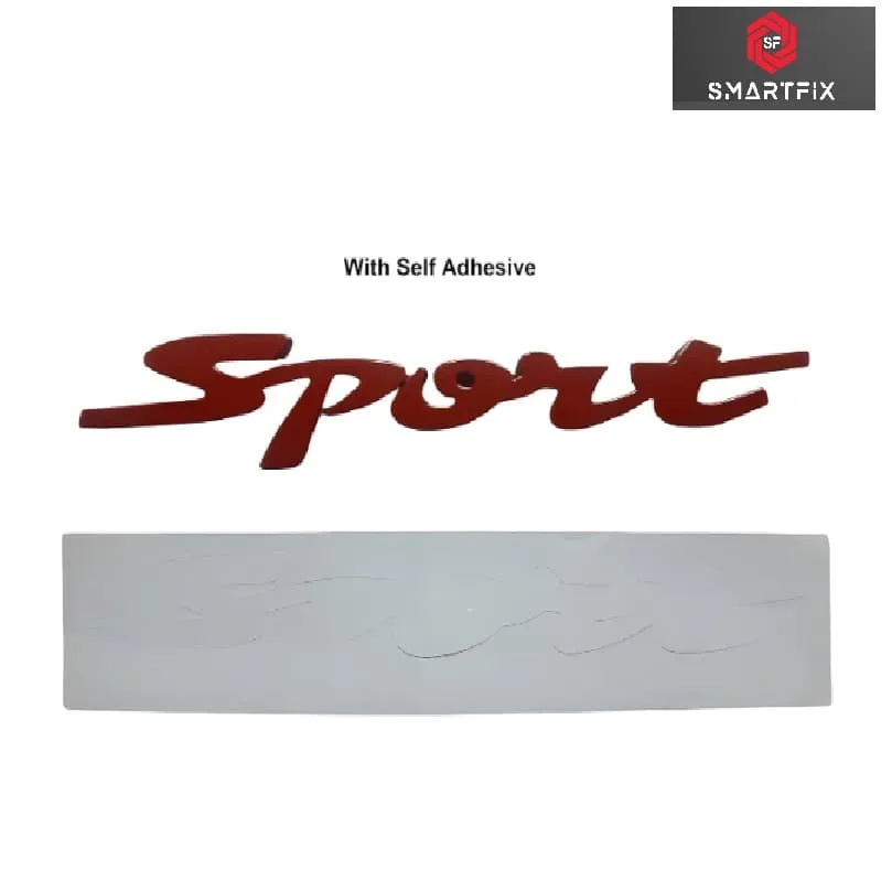 Sports Badge Car Monogram Logo Sticker Emblem for Car,13.5x1.8x0.3 CM Universal, Car Exterior Accessories, Logo for All Cars, Metal(Red) - Image 4