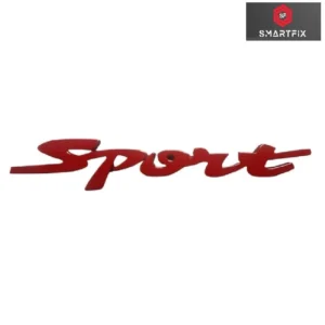 Sports Badge Car Monogram Logo Sticker Emblem for Car,13.5x1.8x0.3 CM Universal, Car Exterior Accessories, Logo for All Cars, Metal(Red)