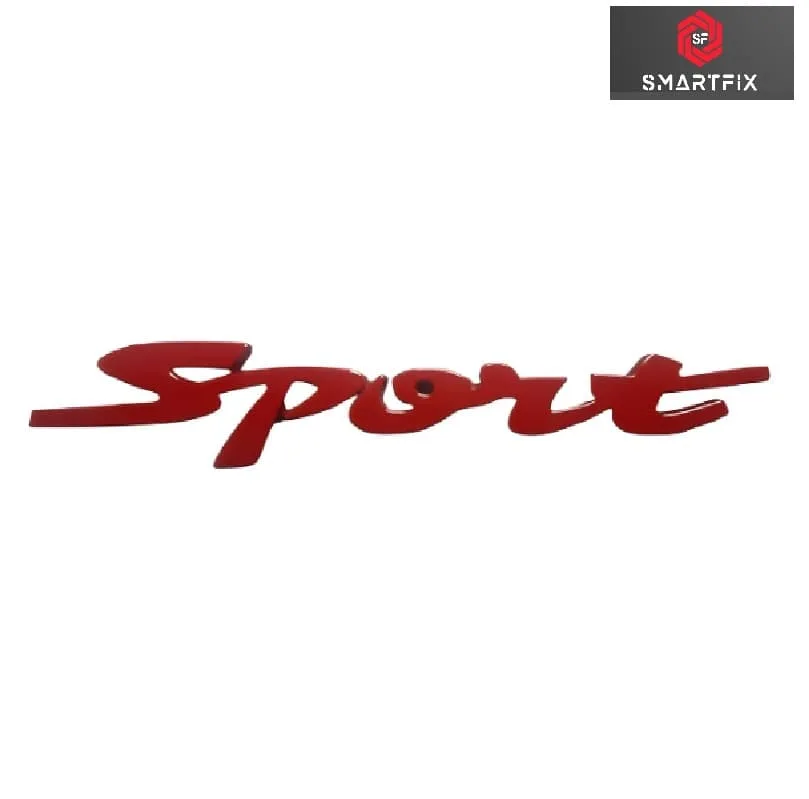 Sports Badge Car Monogram Logo Sticker Emblem for Car,13.5x1.8x0.3 CM Universal, Car Exterior Accessories, Logo for All Cars, Metal(Red)