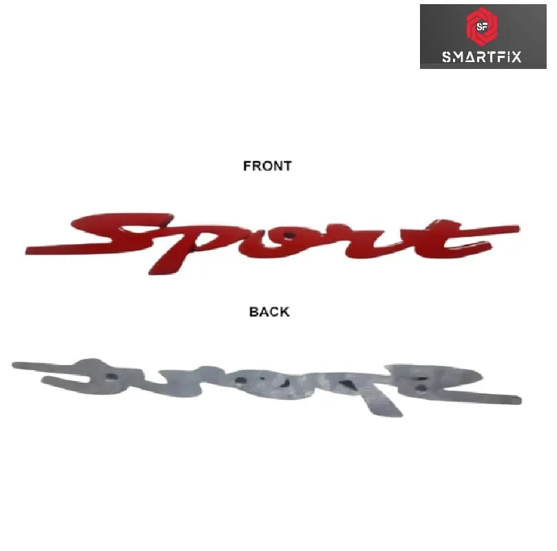 Sports Badge Car Monogram Logo Sticker Emblem for Car,13.5x1.8x0.3 CM Universal, Car Exterior Accessories, Logo for All Cars, Metal(Red) - Image 3