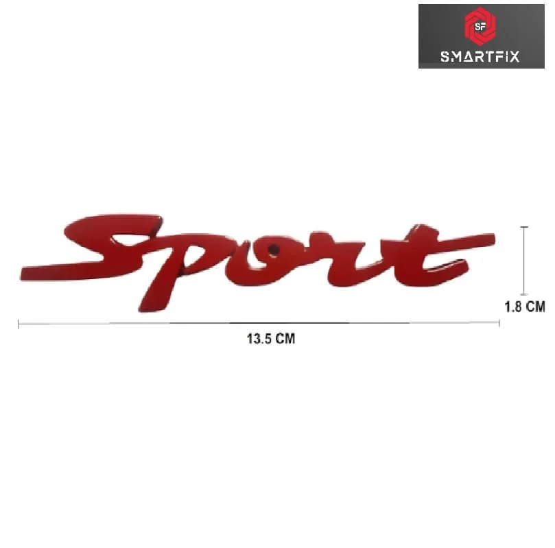 Sports Badge Car Monogram Logo Sticker Emblem for Car,13.5x1.8x0.3 CM Universal, Car Exterior Accessories, Logo for All Cars, Metal(Red) - Image 2