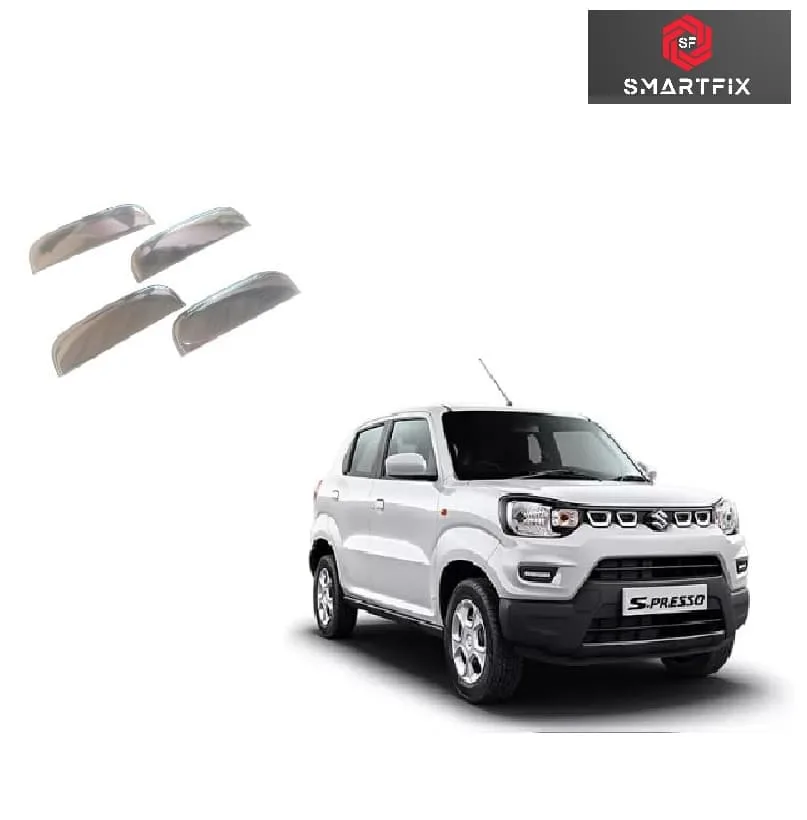 Maruti Suzuki S-Presso Catch Cover Exterior Door Handles, Chrome, Silver Color, Compatible Universal for S-Presso All Models, Set of 4 Pcs (Silver)