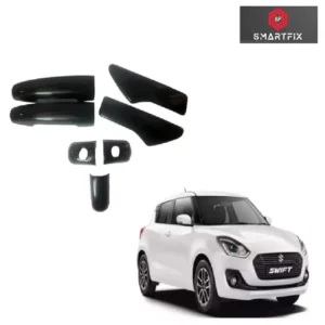 Maruti Suzuki Swift 2018 Catch Cover, Door Handle Protector, Chrome Finish, Black Color, ABS Material, Set of 7 Pcs