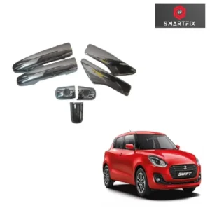 Maruti Suzuki Swift 2018 Catch Cover, Door Handle Guard/Protector, Chrome Finish, ABS Material, Set of 7 Pcs, Silver Color (Silver)