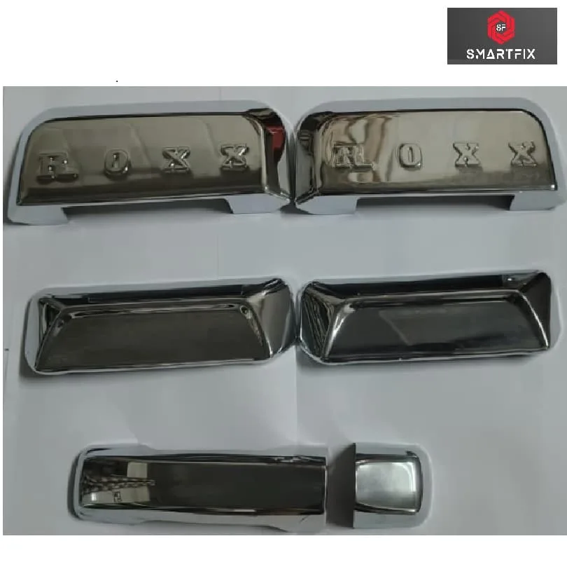 Mahindra Thar Roxx 2024 Catch Cover | Door Handle Cover/Protector, Chrome-Finish ABS Material, Silver, Set of 6 Pieces with Adhesive Back