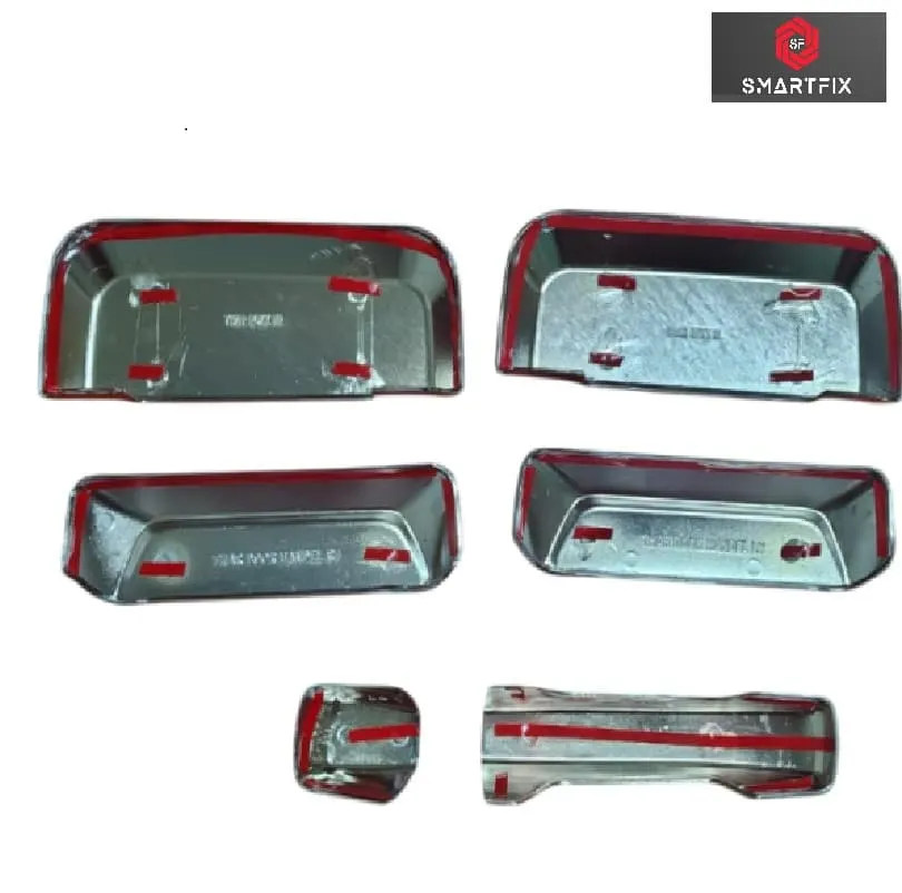 Mahindra Thar Roxx 2024 Catch Cover | Door Handle Cover/Protector, Chrome-Finish ABS Material, Silver, Set of 6 Pieces with Adhesive Back - Image 3